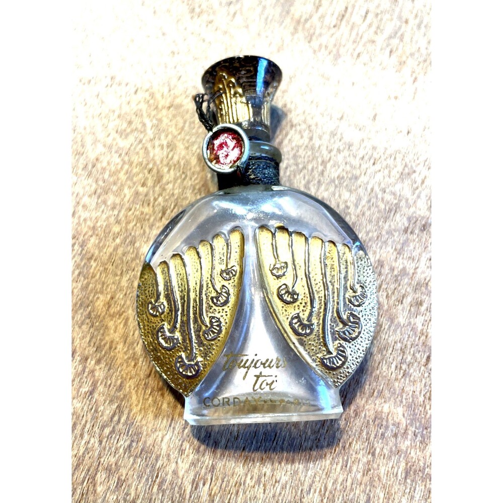 Corday Toujours Moi Paris France Perfume Bottle with Gold Decorative Wings